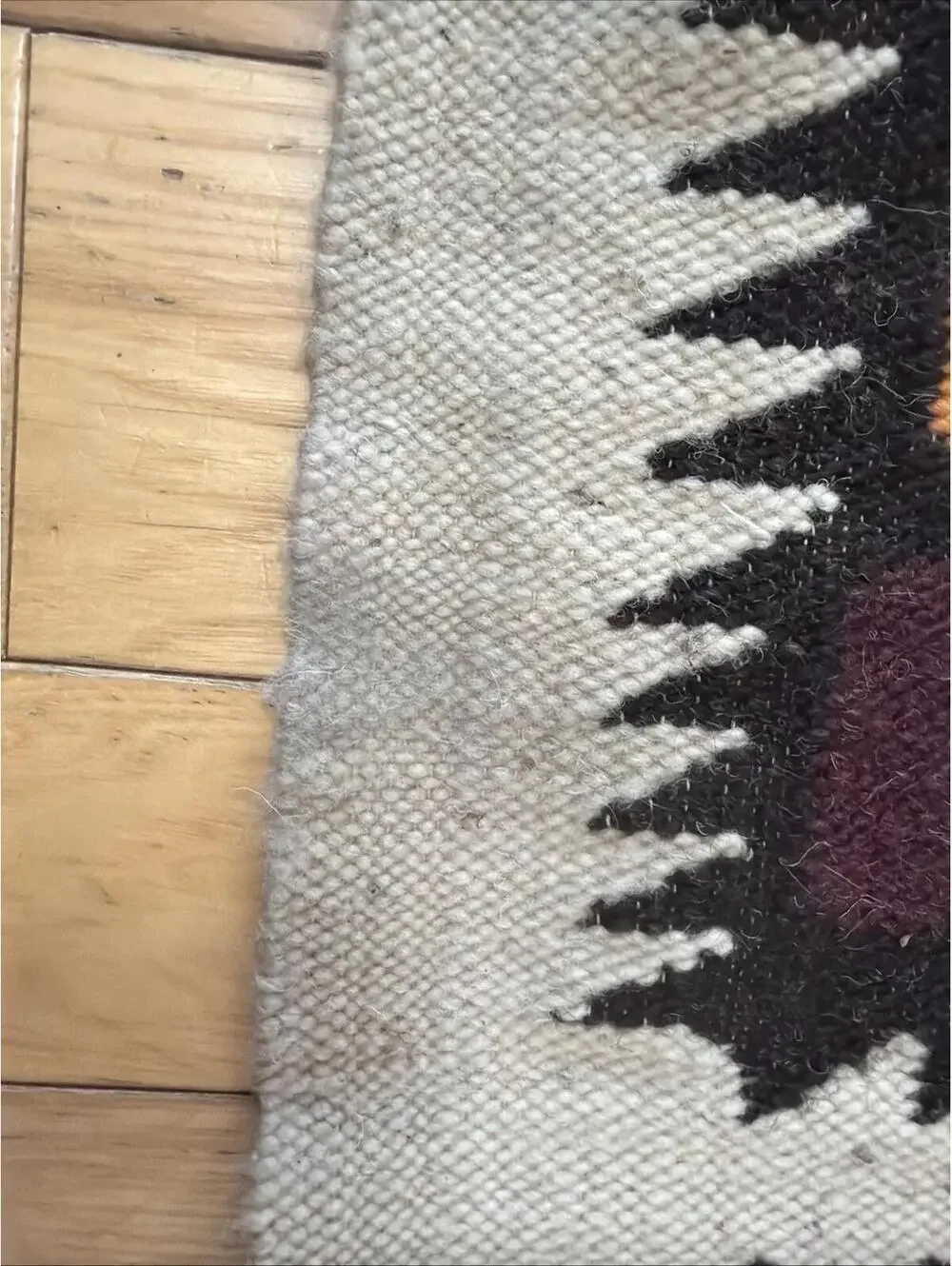 VTG Hand Woven Wool Rug Double Head Snake 46x28” Southwestern Rustic Lodge Ranch